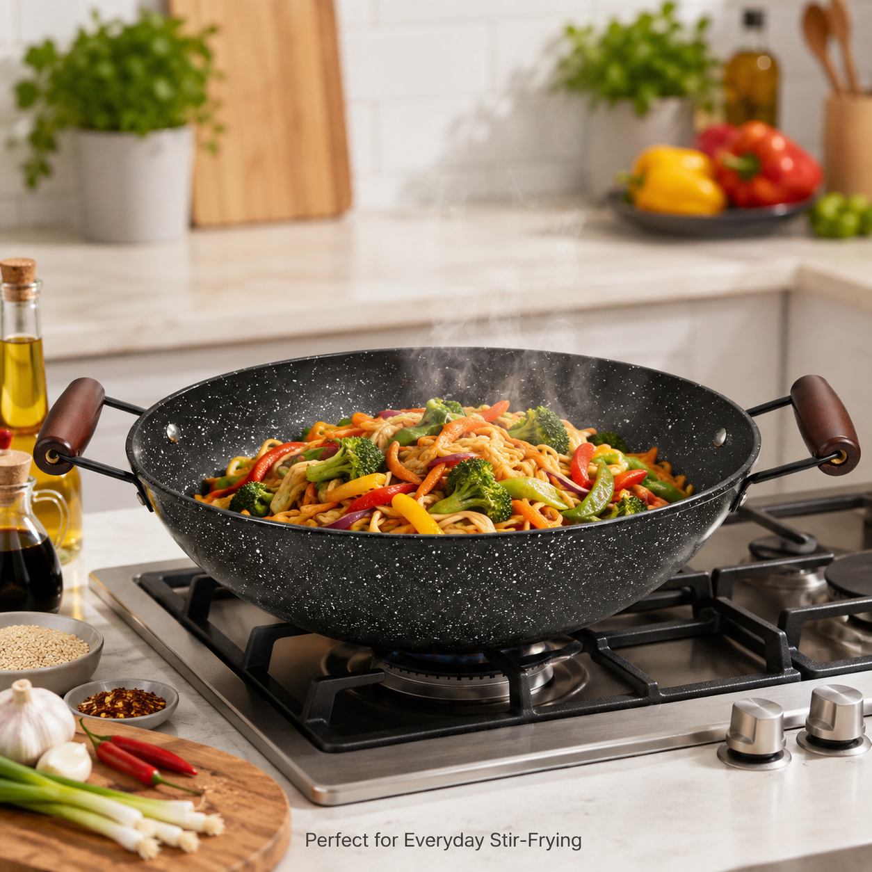 Double Handle Non-Stick Wok -  34cm