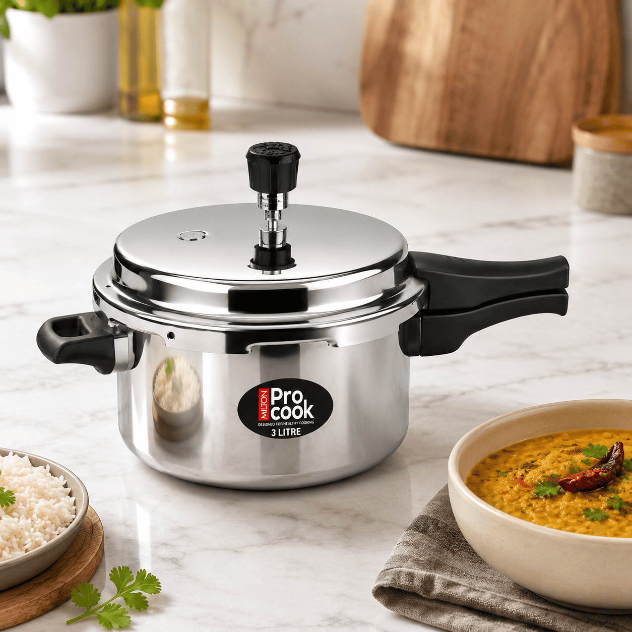 3 litre Triply Stainless Steel Pressure Cooker