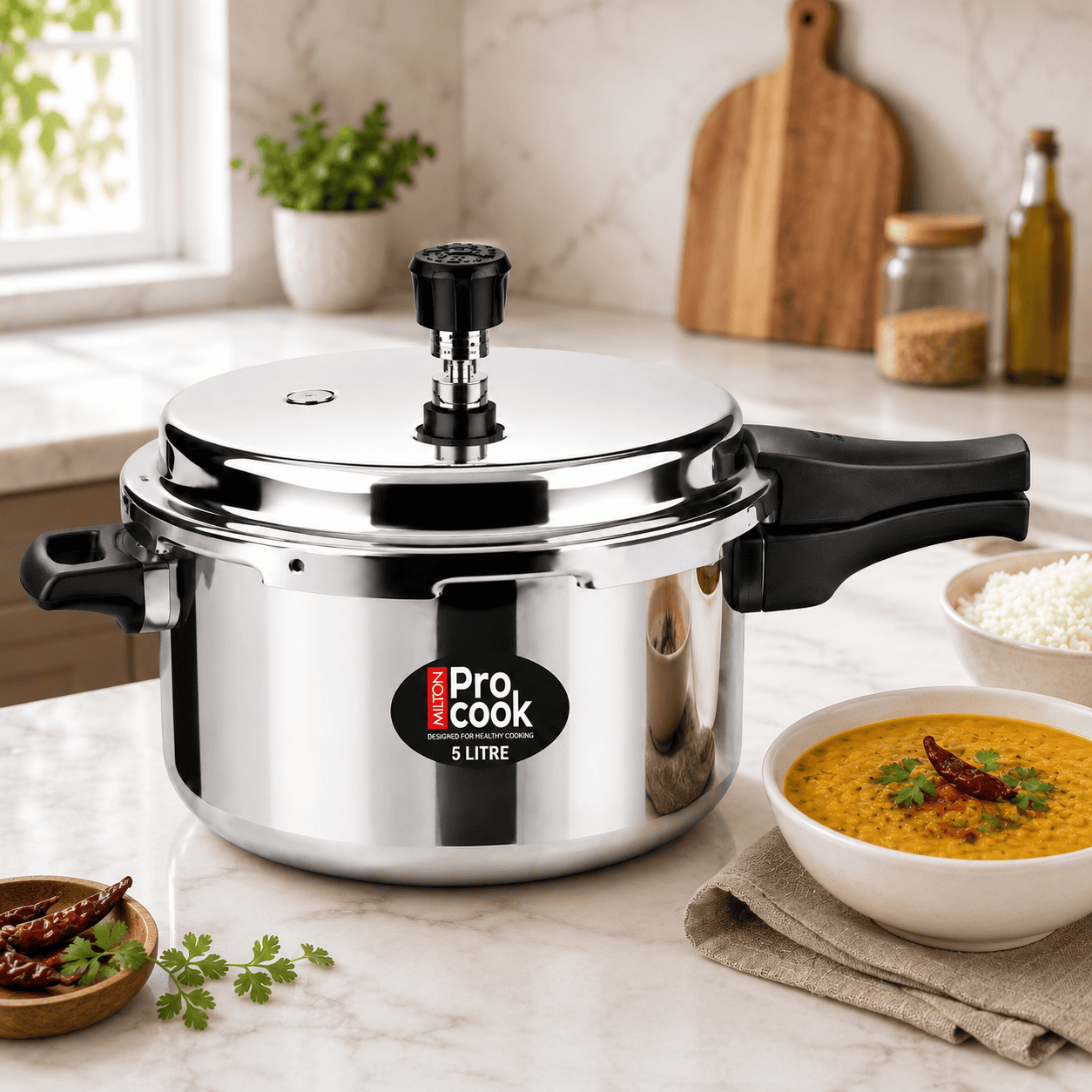 5 litre Triply Stainless Steel Pressure Cooker