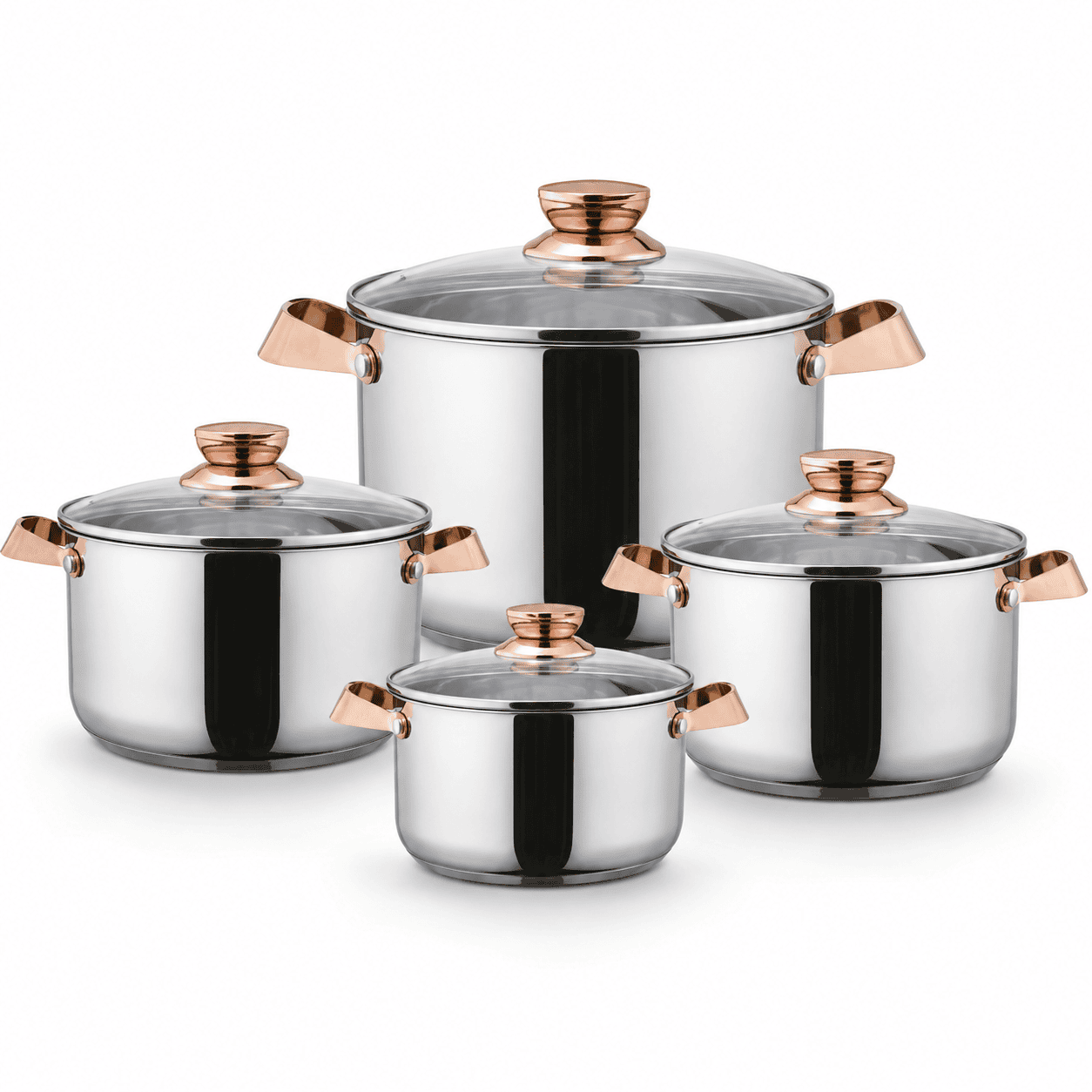 4pc Stainless Steel Stockpot Pot 16-18-20-24cm