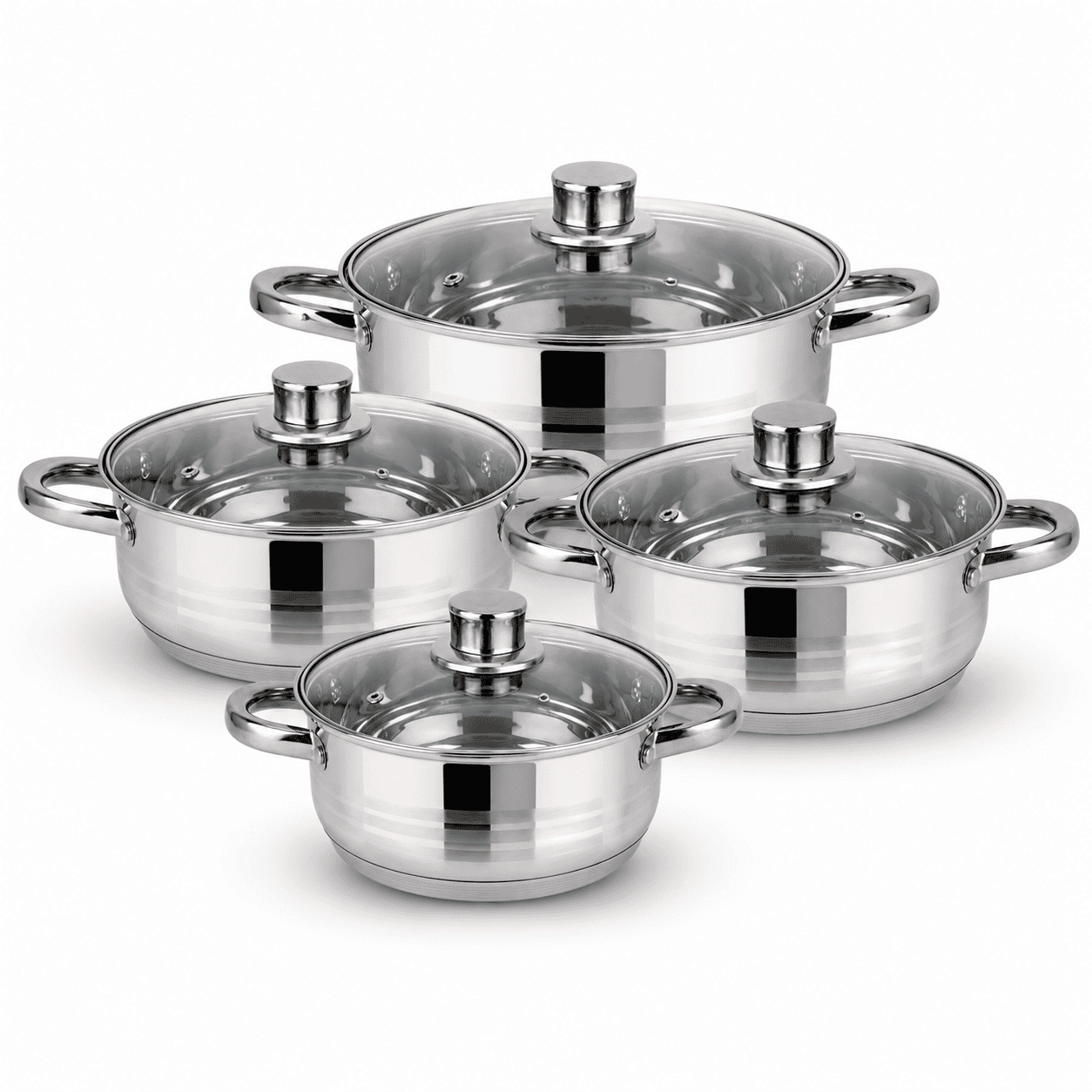 4pc Stainless Steel Stockpot Pot 26-28-30-32cm