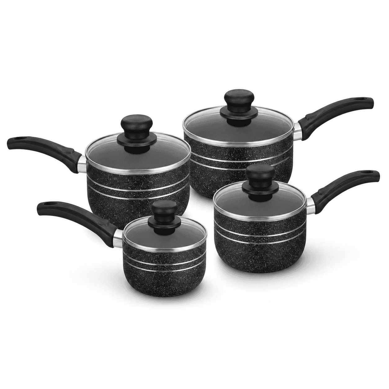 4pc Non-Stick Aluminium Saucepan Set (18, 20, 22, 24cm)