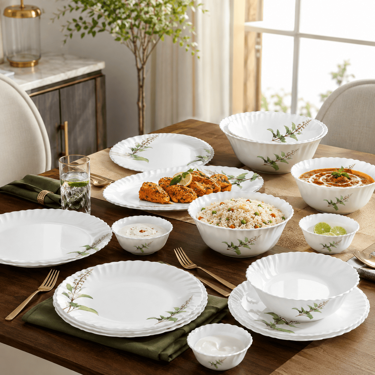 Savira 21 Pc Opal Dinner Set